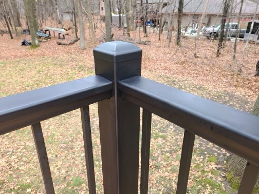 IMG_2809 Image of Optima Plus Rail corner with post in bronze.