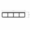 Image showing technical drawing of the IDekk HD S4S composite decking board profile with measurements.