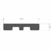 Technical drawing image showing the measurements of the Optima Dekk LT smooth side composite deck board.